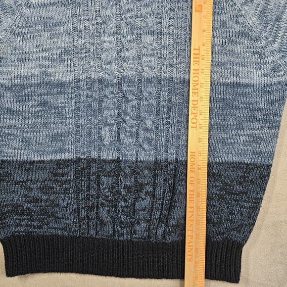 Vintage Campus Sweater Mens Large Ombre Grandpacore Preppy Beachy 90s Acrylic - Picture 6 of 7